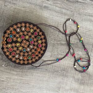 Handmade Raffia and Bead Bag